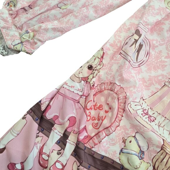 Angels Heart Honey Jam Sweet Lolita Dress size M Pink Lace & Ribbon - Picture 8 of 11